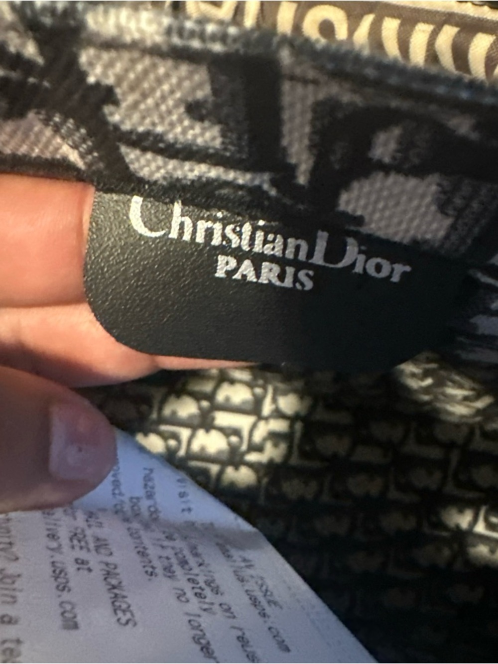 Dior Black and White Tote with Signature Logo Print - Picture 7 of 12